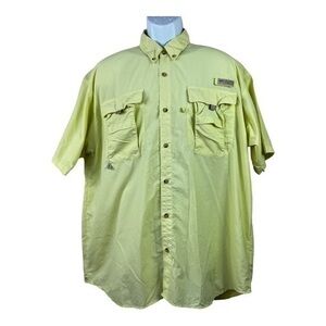 Columbia Men’s PFG Fishing Shirt short sleeve lime size L